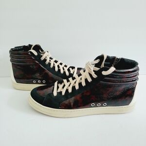 P448 Skate Panter High Top Leopard Comfy Unique Sneakers ,Size 8,5-9 US